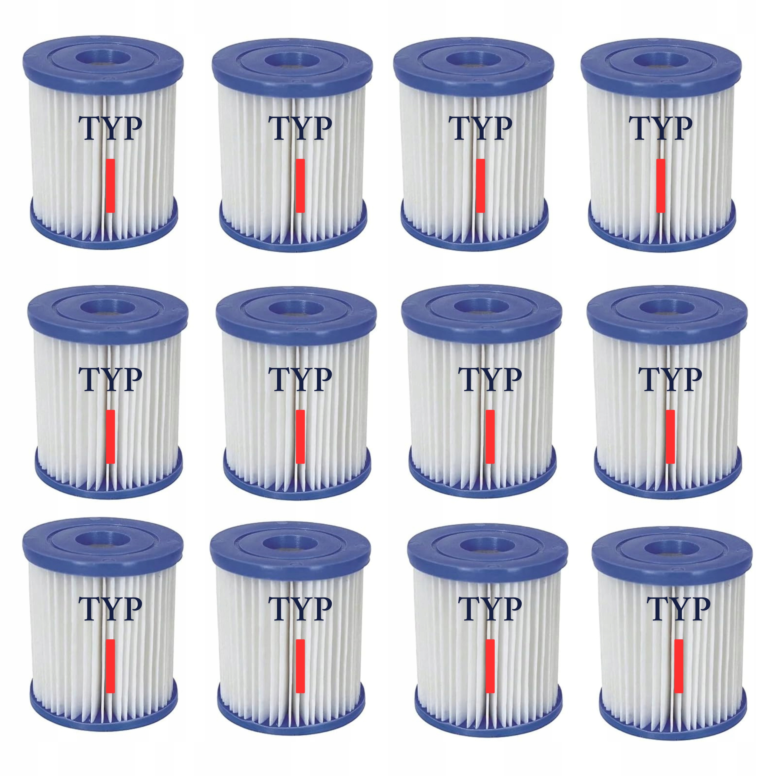 Filtry do pompy filtrującej 12 szt. typ I
