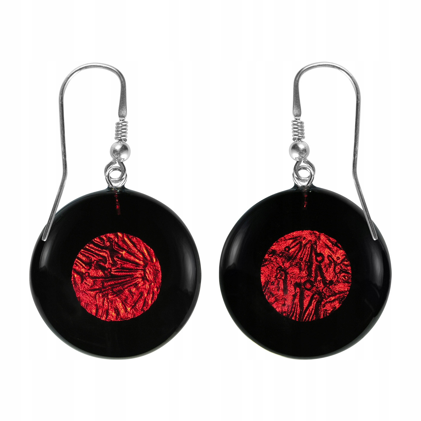 Náušnice černé sklo murano kolečko