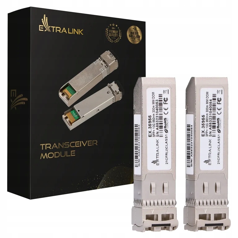 Extralink SFP+ 10G 2-pack | Moduł SFP+ | 10Gbps, LC/UPC, 850nm, 300m, multi