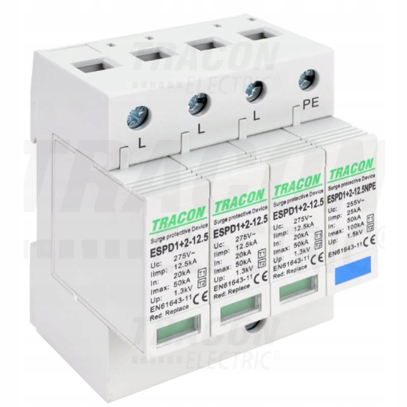 Omezovač přepětí T2 Ac vyměnitelné vložky ESPD2-70-3+1P