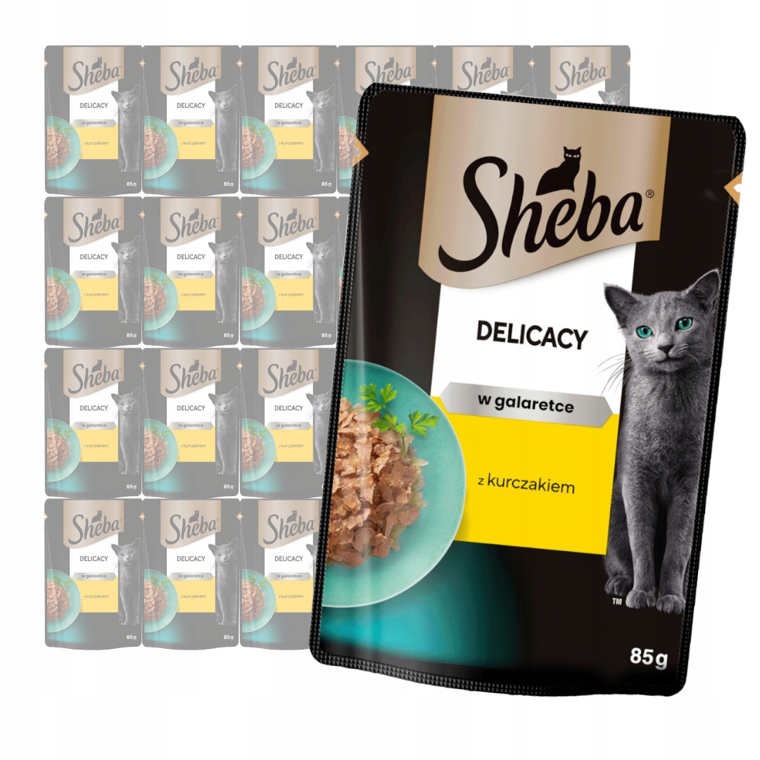 Levně Sheba Delicacy 24x85 g Mokré Krmivo Pro Kočky Kousky s kuřecím masem v želé