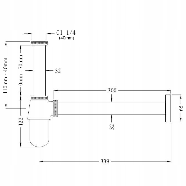 SYFON DO UMYWALKI REGULOWANY UNIWERSALNY UMYWALKOWY 40mm CHROM TrendHouse Marka inna