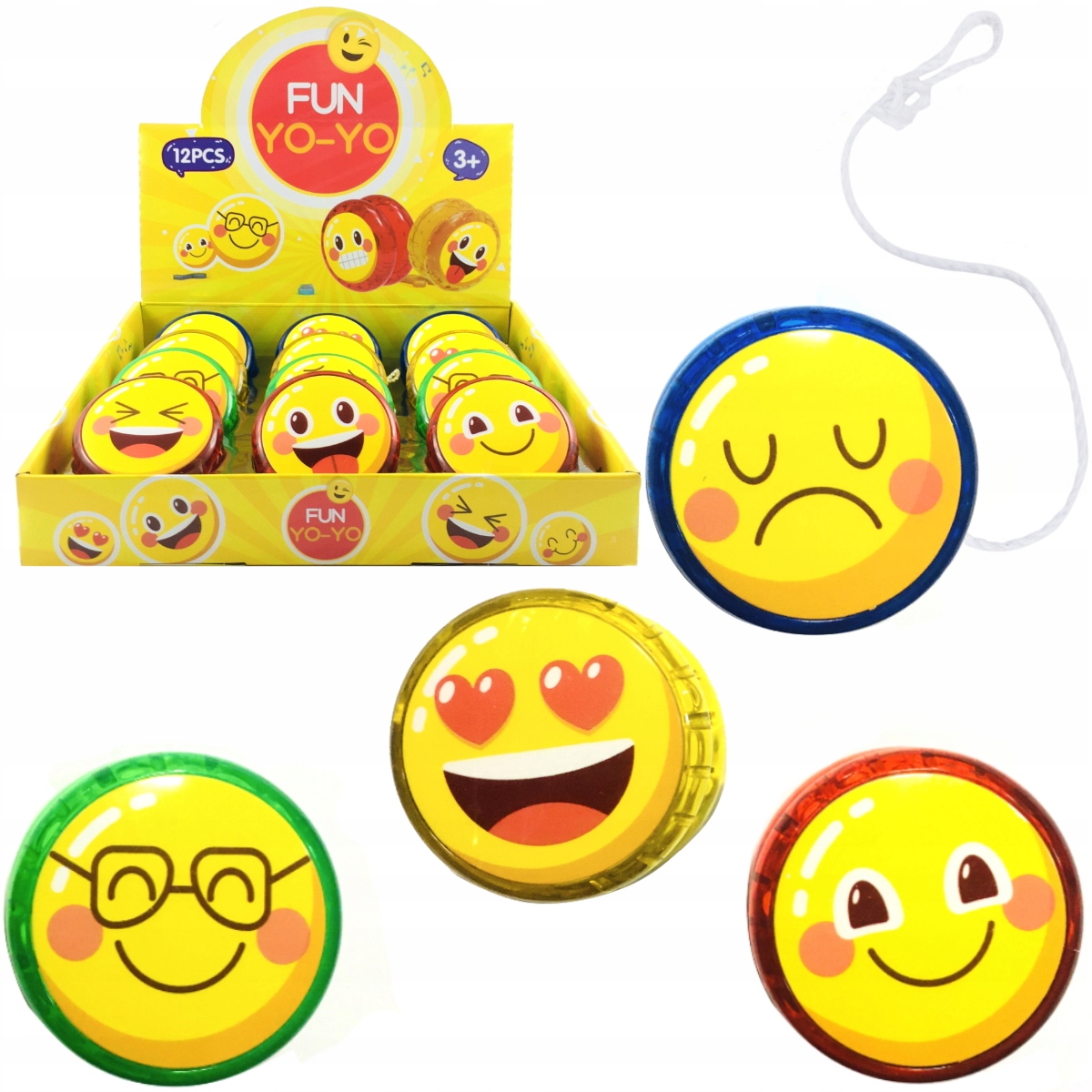 ŚWIECĄCE JOJO BUŹKA EMOJI MINKI YOYO LED EMOTIKON RÓŻNE KOLORY WZORY Marka Dromader
