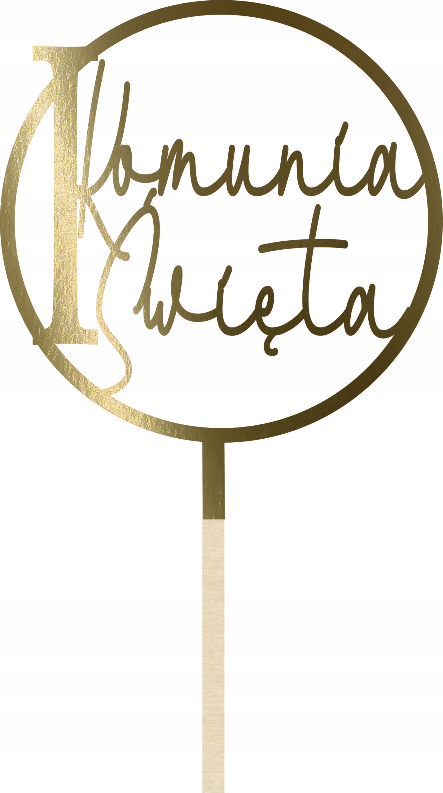 

Złoty Topper Na Tort Pierwsza Komunia Święta