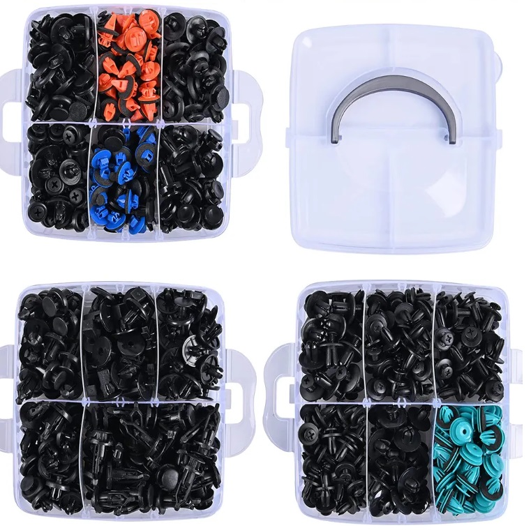 Duży zestaw spinki kołki samochodowe tapicerki 680 EAN (GTIN) 6955360111252