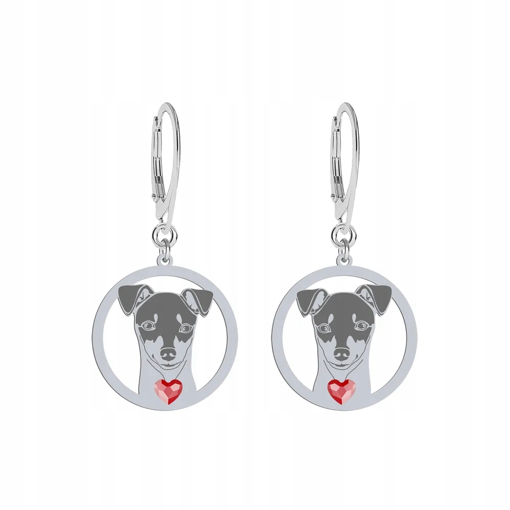 Stříbrné Náušnice se psem Japonský teriér 925 bižuterie Šperky Žena Gravírování