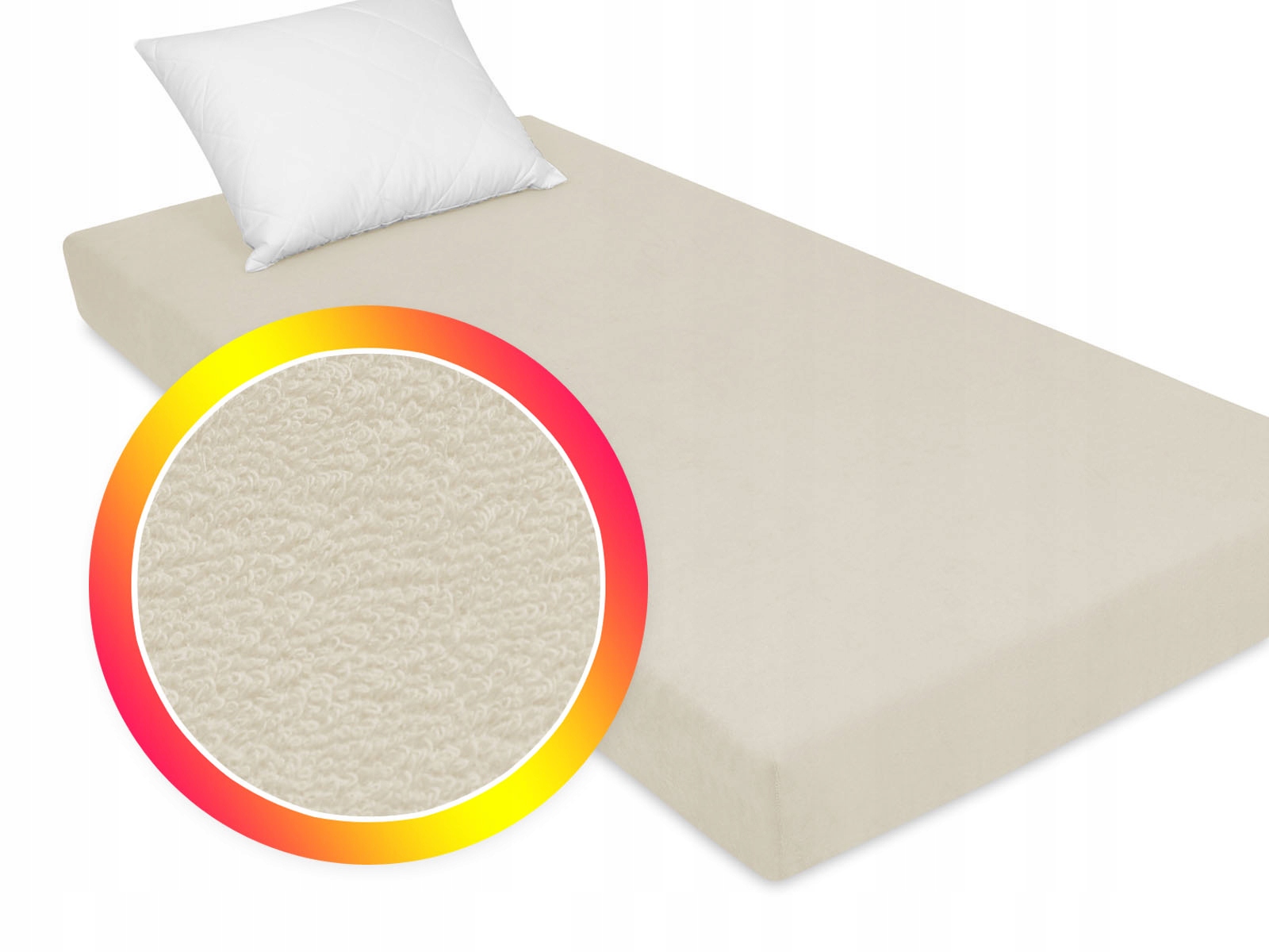 

Prześcieradło ecru z gumką frottowe 90x200 cm