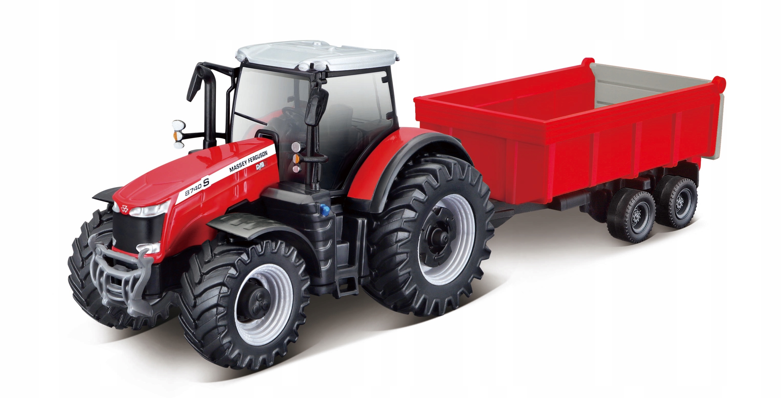 

Traktor Massey Ferguson 8740S przyczepa Bburago