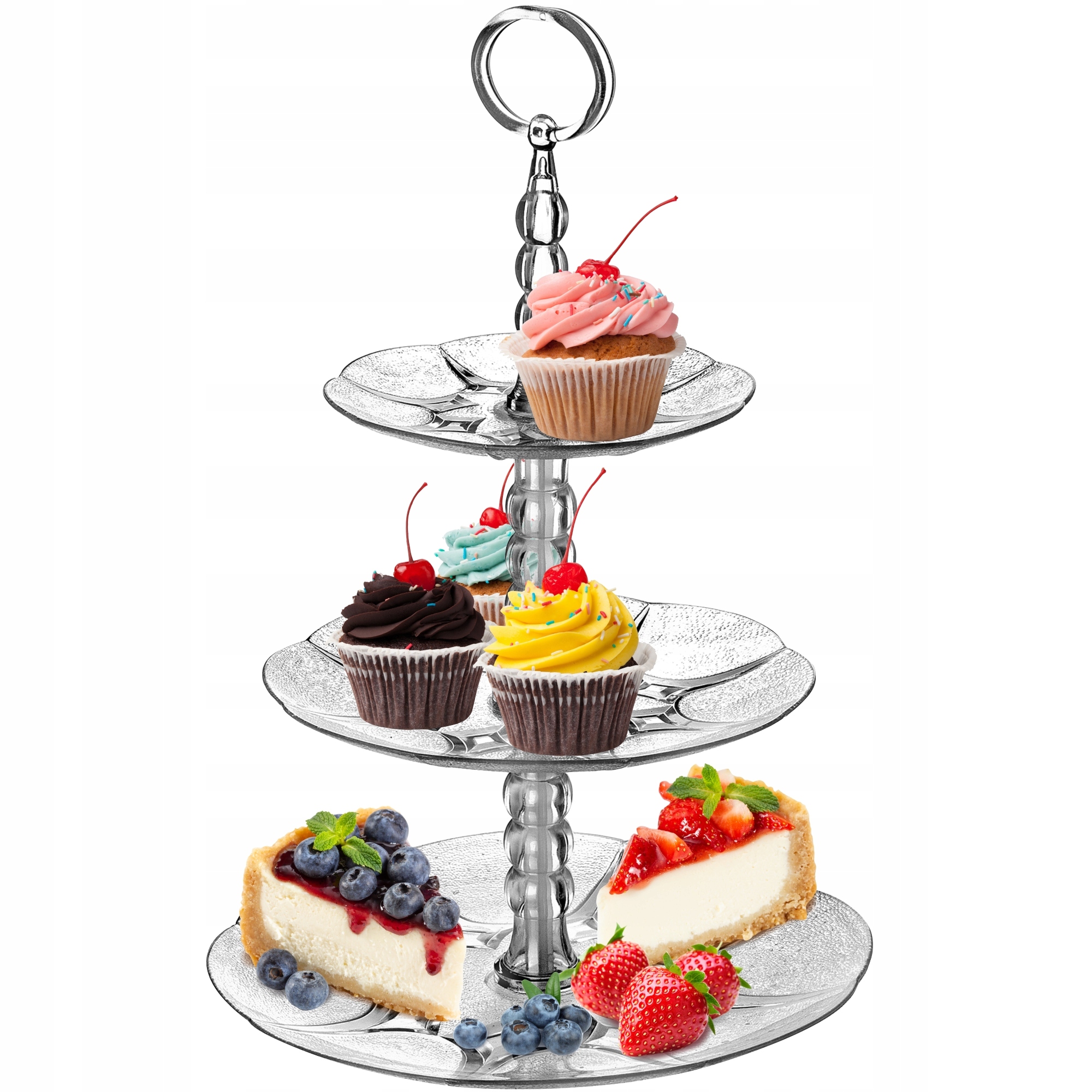 ПОДСТАВКА ДЛЯ ТОРТА БОЛЬШАЯ ФРУКТОВАЯ 3-ЯРУСНАЯ КРУГЛАЯ ТАРЕЛКА ДЛЯ ТОРТА