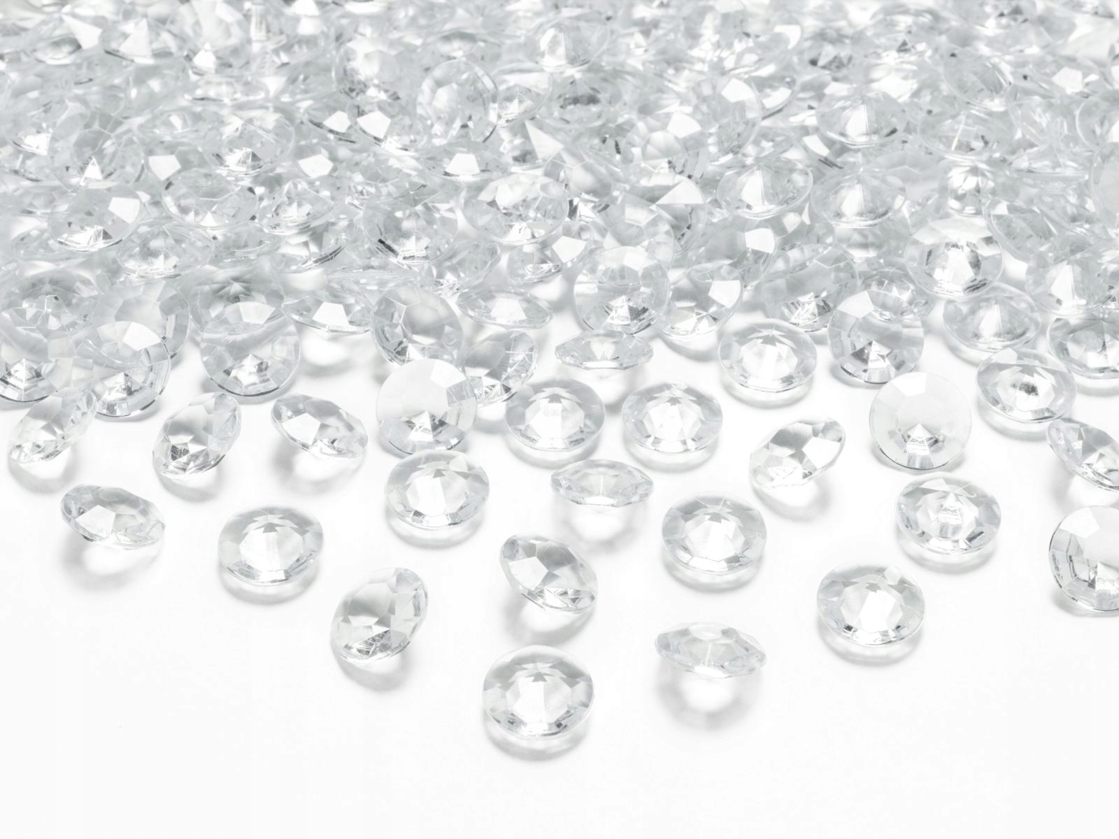 

Konfetti Diamenty kryształki bezbarwne 12mm 100szt