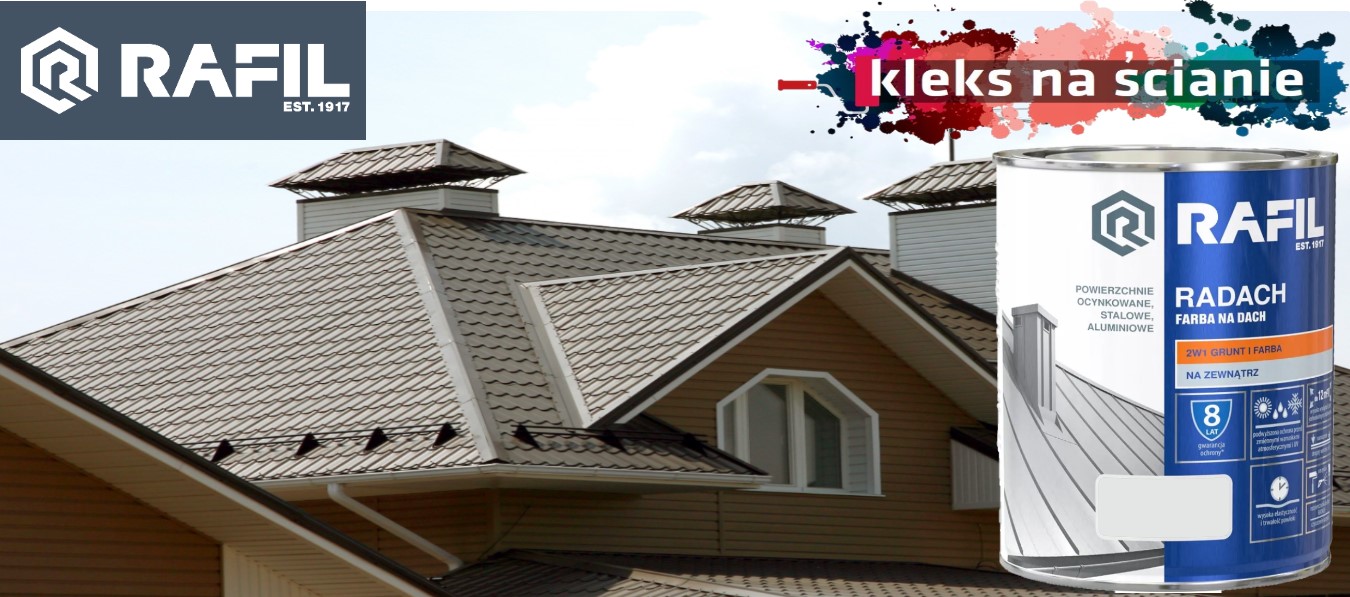 RAFIL RADACH FARBA NA DACH WIŚNIOWY RAL 3011 10L Pojemność 10 l