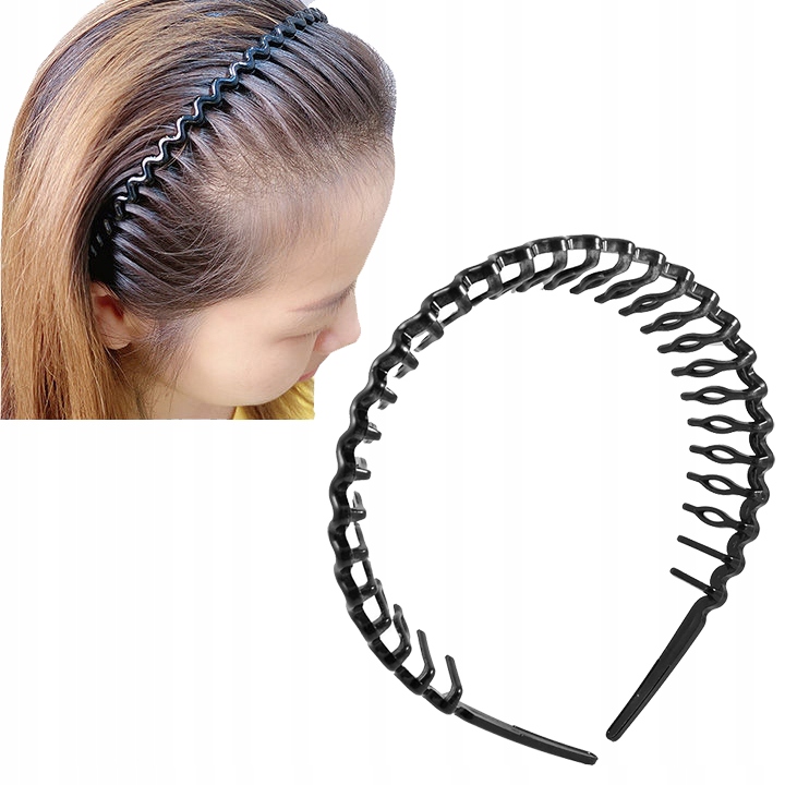 

Opaska Do Włosów Czarna Fala Grzebień