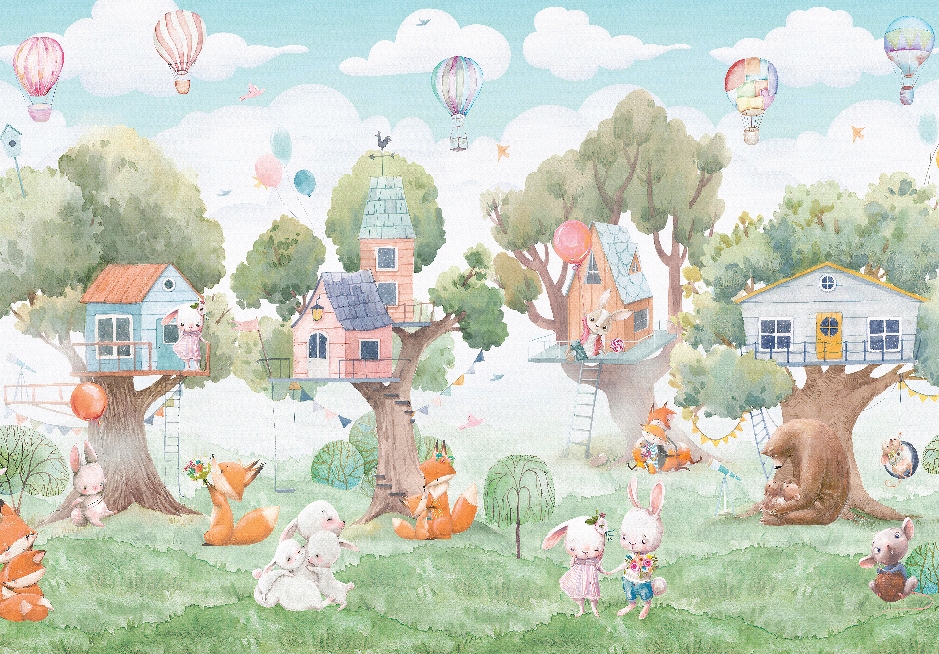 Fototapeta Domčeky na stromoch 400x280 cm štruktúra 350 g