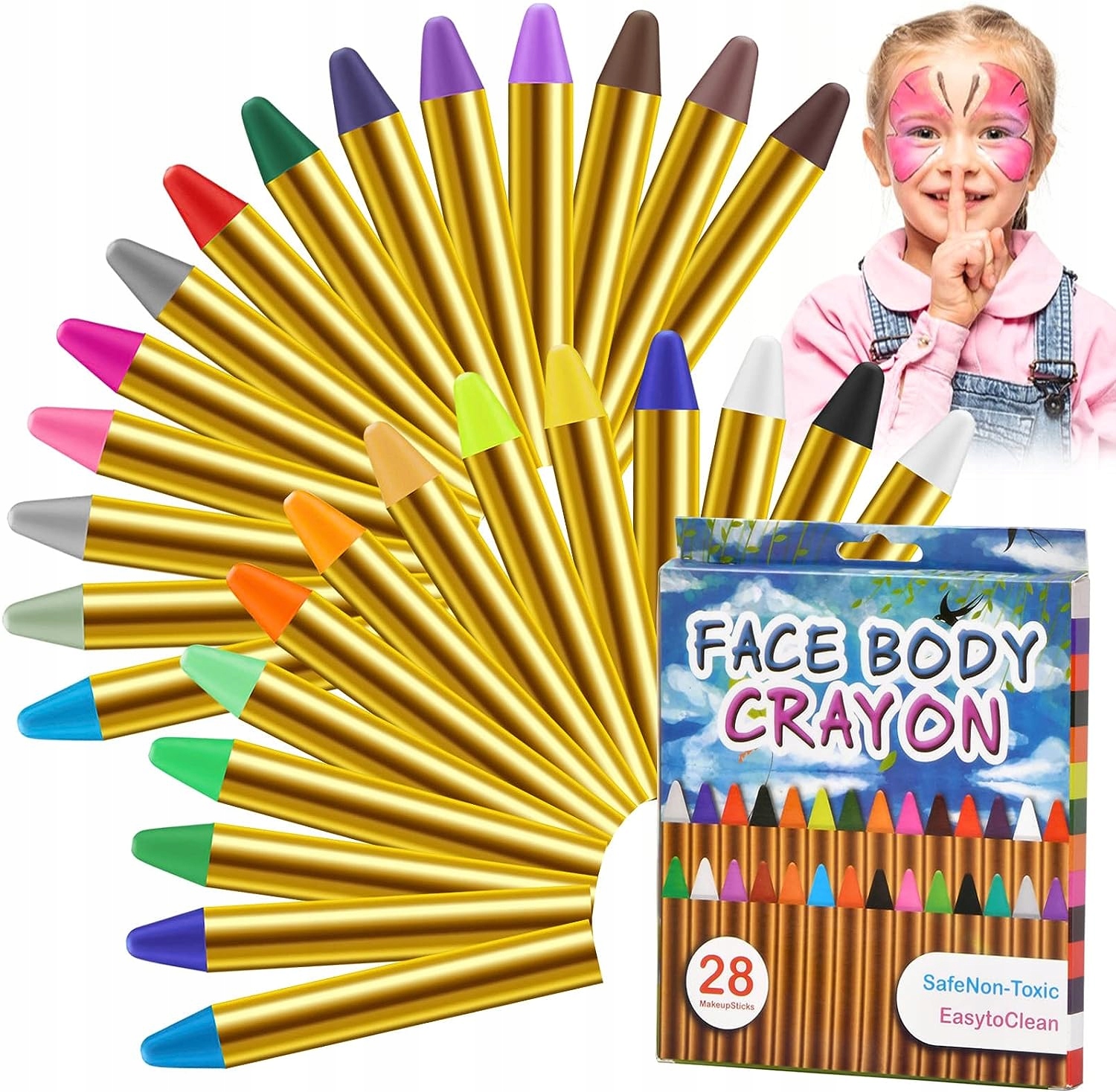 Kredki do malowania twarzy 28 kolorów