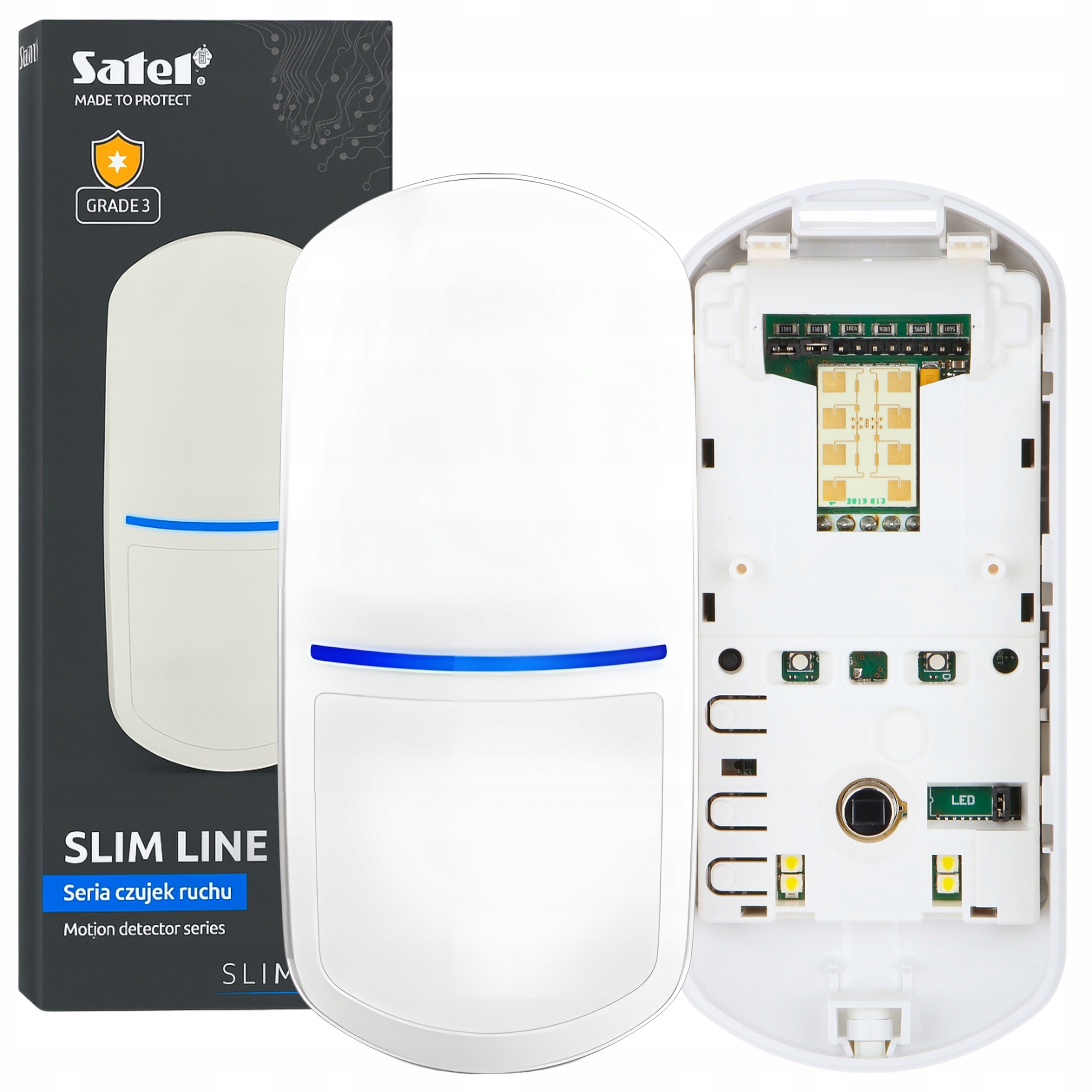 Pohybový detektor Satel Slim-dual-luna duální digitální Pir+mw alarm 12V 4x Led