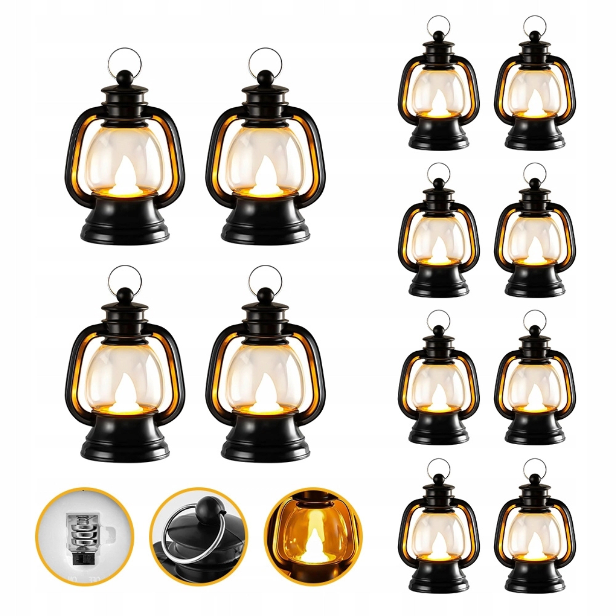 Mini Dekorativní Lucerna S Led Svíčkou Pro A Vánoční Halloween