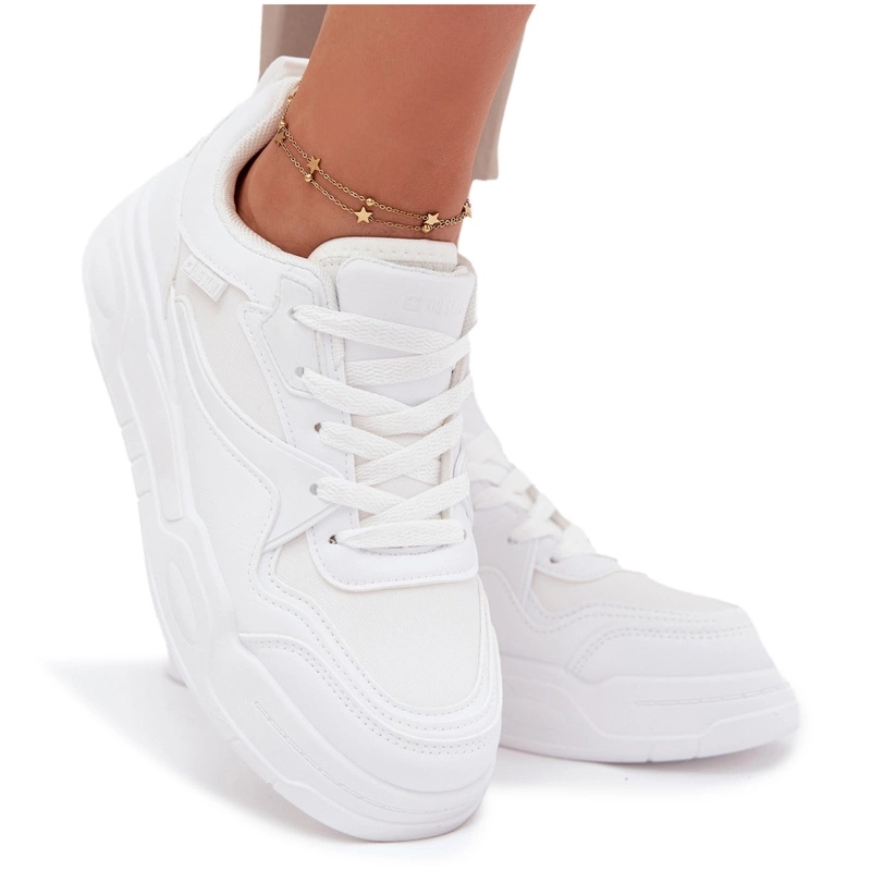 Dámské Tenisky Na Platformě Big Star SS274590 Hi-poly Systém Bílé 36