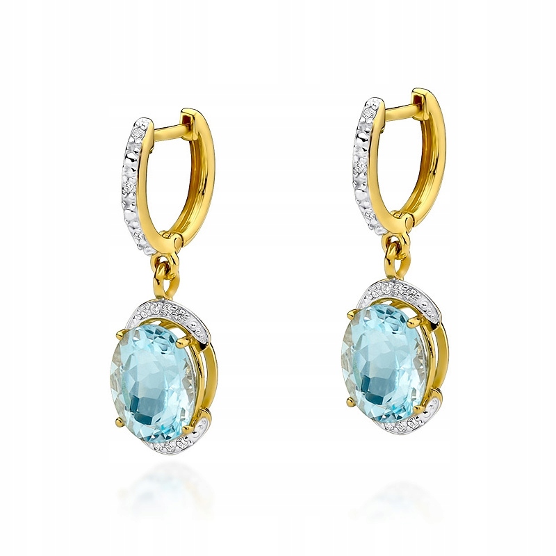 

Złote Kolczyki 585 Brylanty 0,13 ct Topaz 6,00 ct