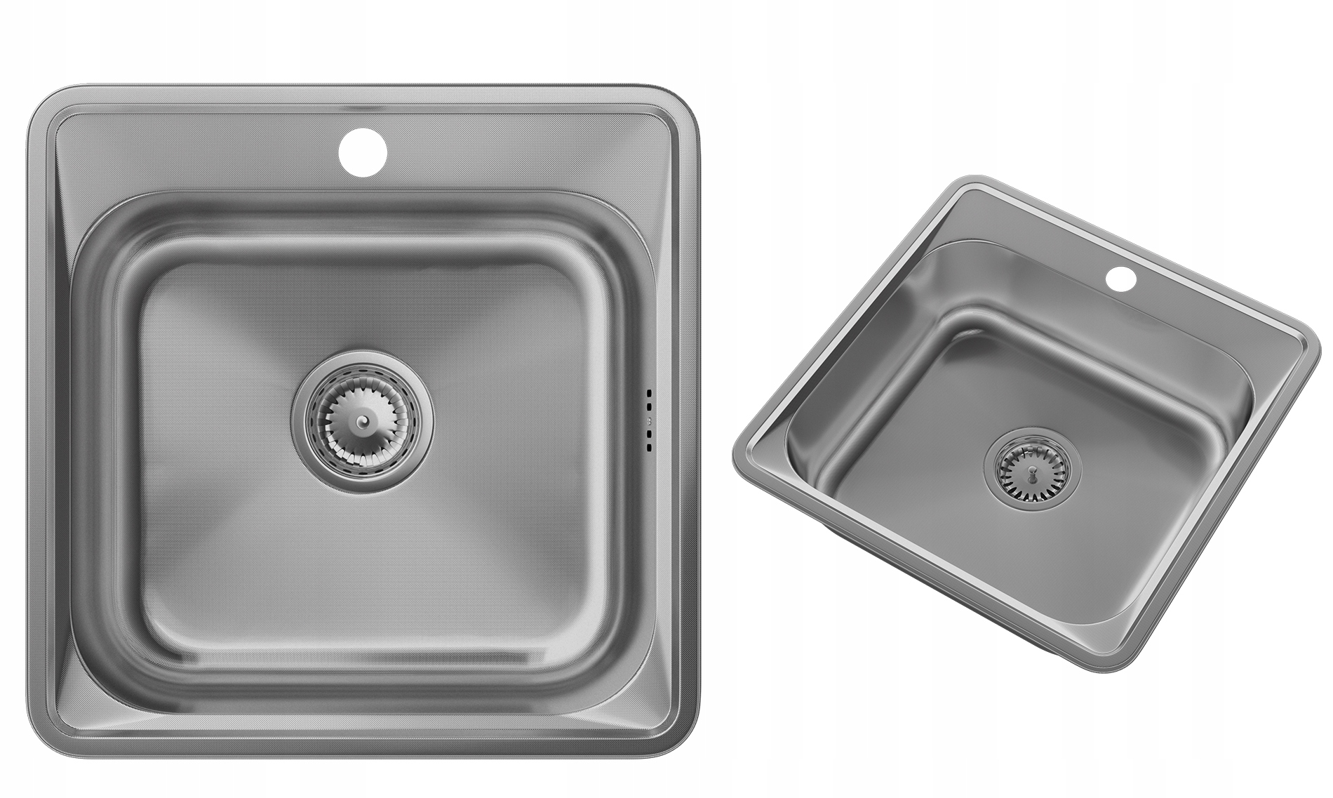 Čtvercový Dřez Dřez Jednokomorový 1 Komora Malý Decor TURI48