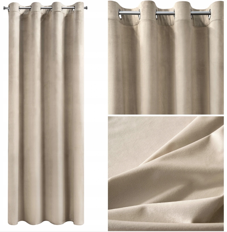 

Zasłona Welurowa Velvet Przelotki 140X250 Beżowa