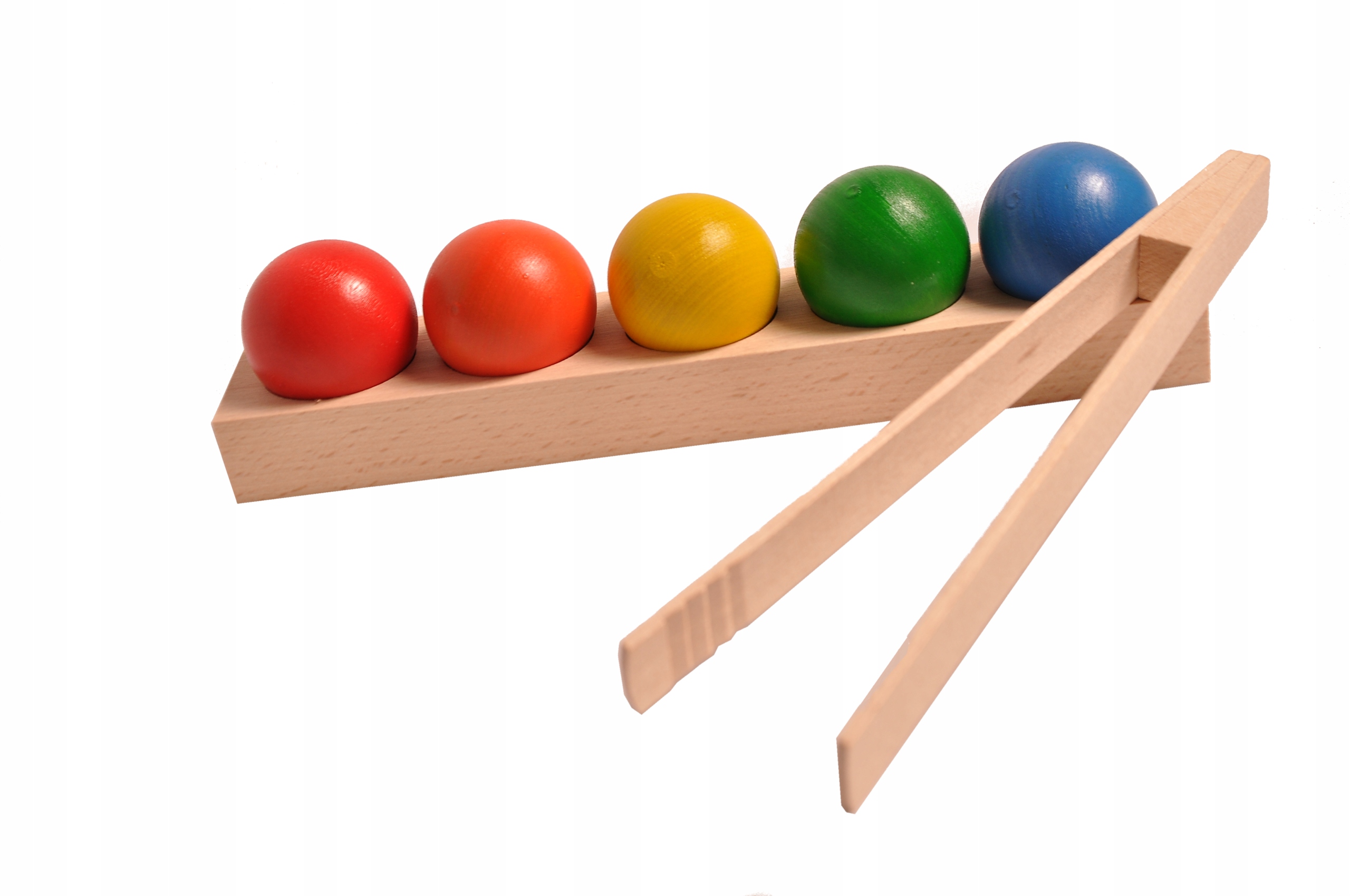

Drewniany sorter pięć kulek Montessori