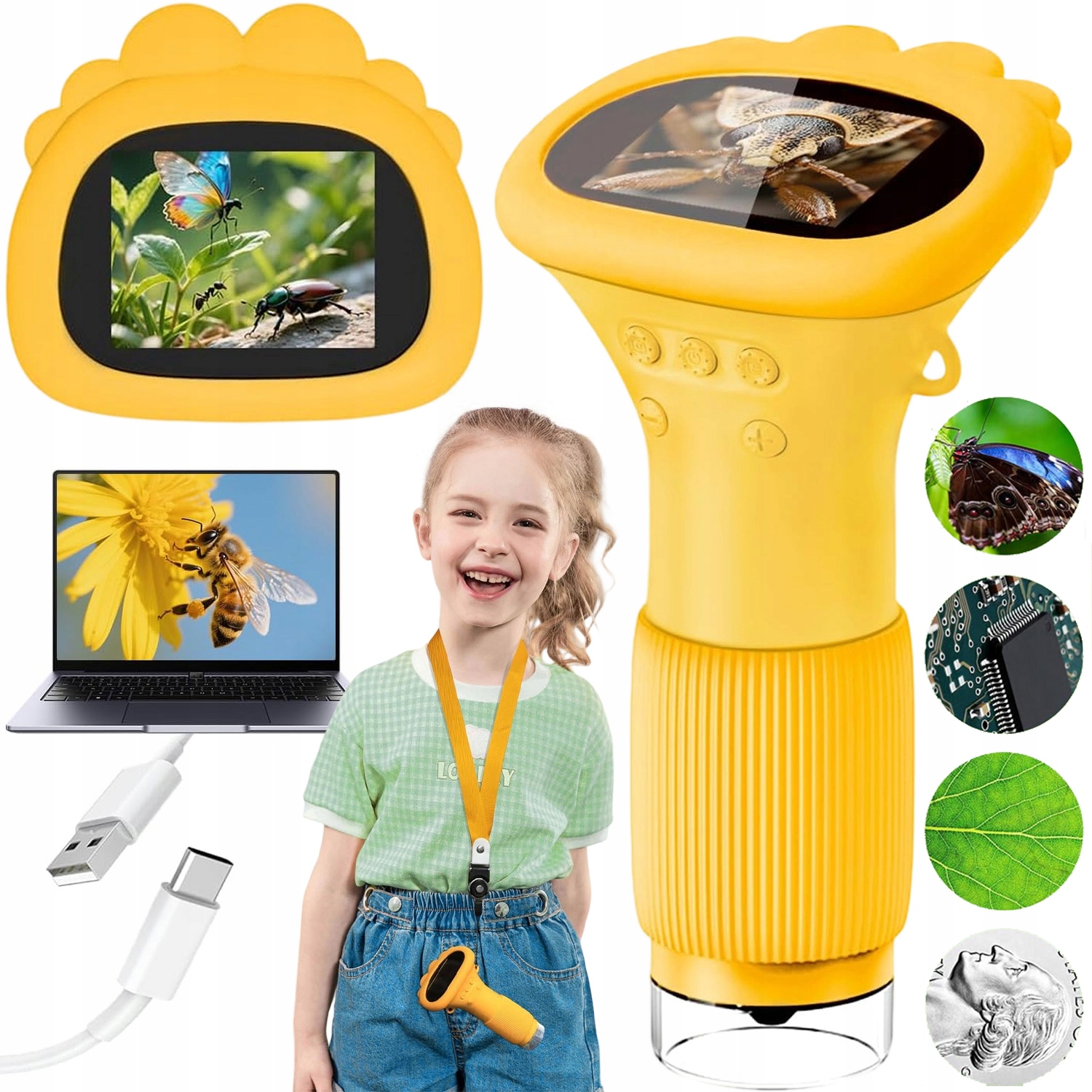 Digitální Mikroskop Pro Děti, Miniaturní Mikroskop Se Zoomem 1000X, Dárek