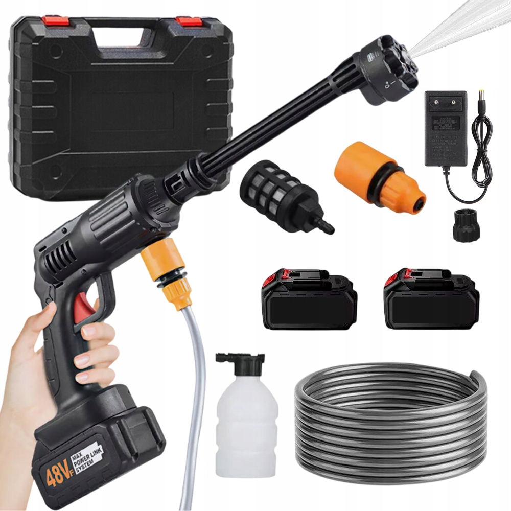 Bezdrátová Akumulátorová Tlaková Myčka 30 Barů Přenosná +2 Baterie