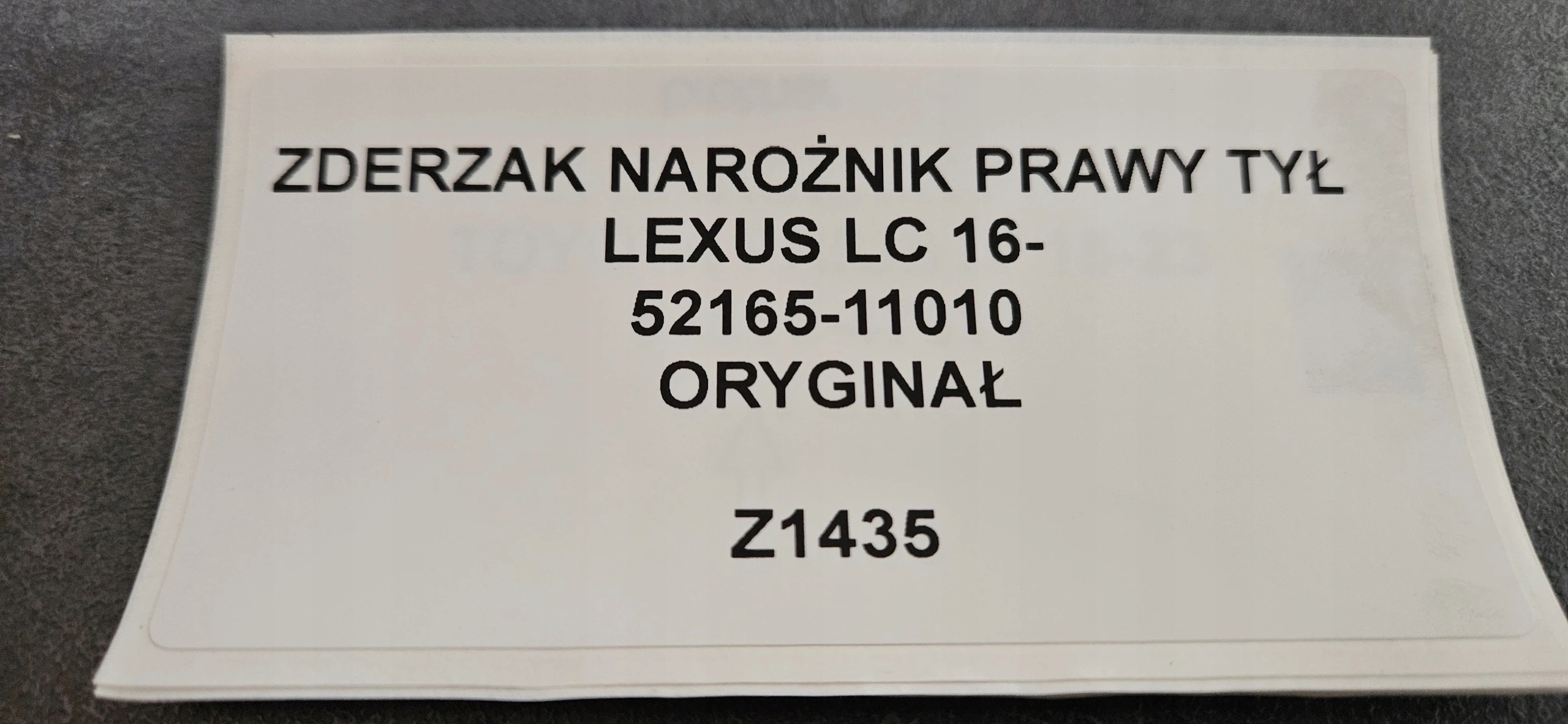 bumper corner right rear part LEXUS LC 16- original 52165-11010