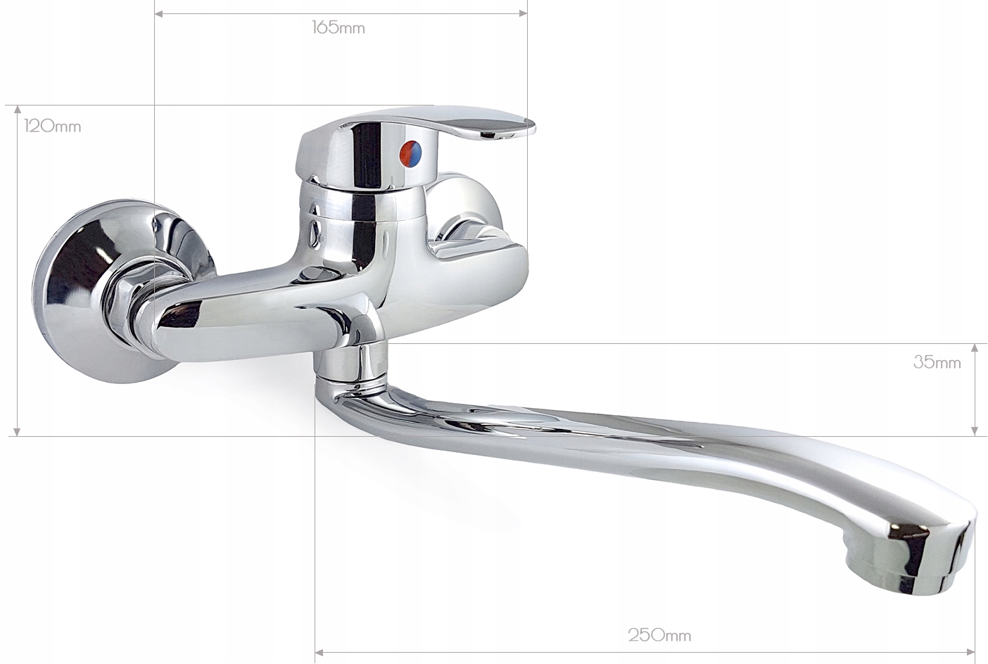 BATERIA ŁAZIENKOWA UMYWALKOWA WANNOWA KRAN CHROM DŁUGA RUCHOMA WYLEWKA Marka Focus Sanitar