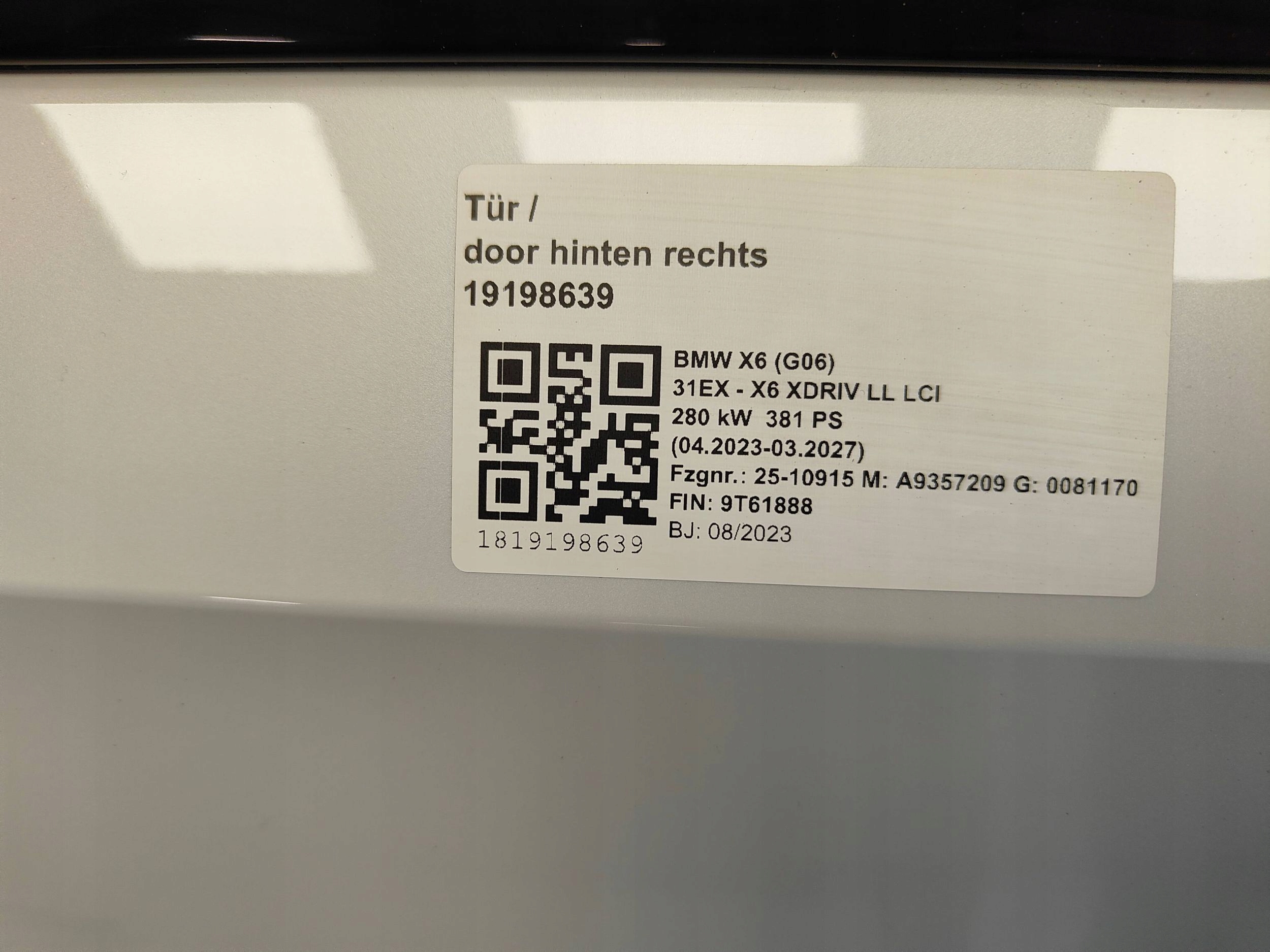 BMW X6 F96 Tür Hinten Rechts SUV Door 8497452 Porta Porte - Thumbnail 7