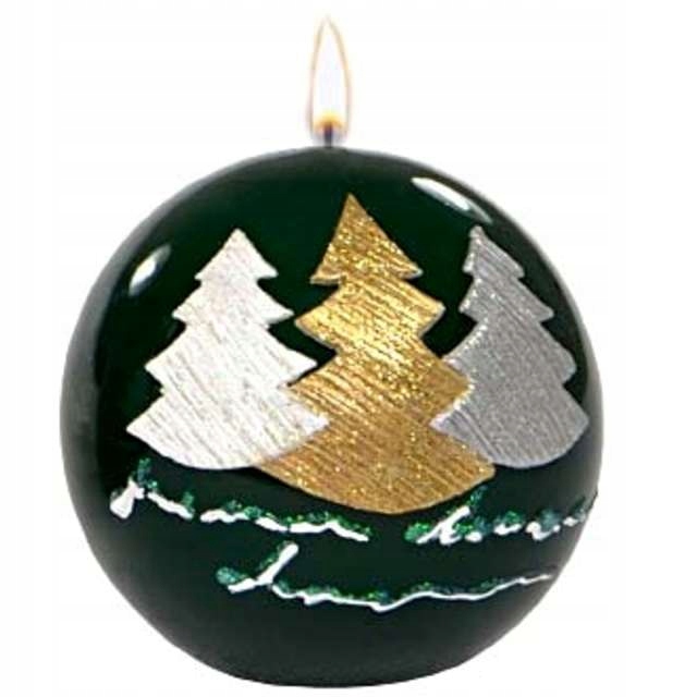 

Świeca Kula zielona Lakierowana choinki Xmas S