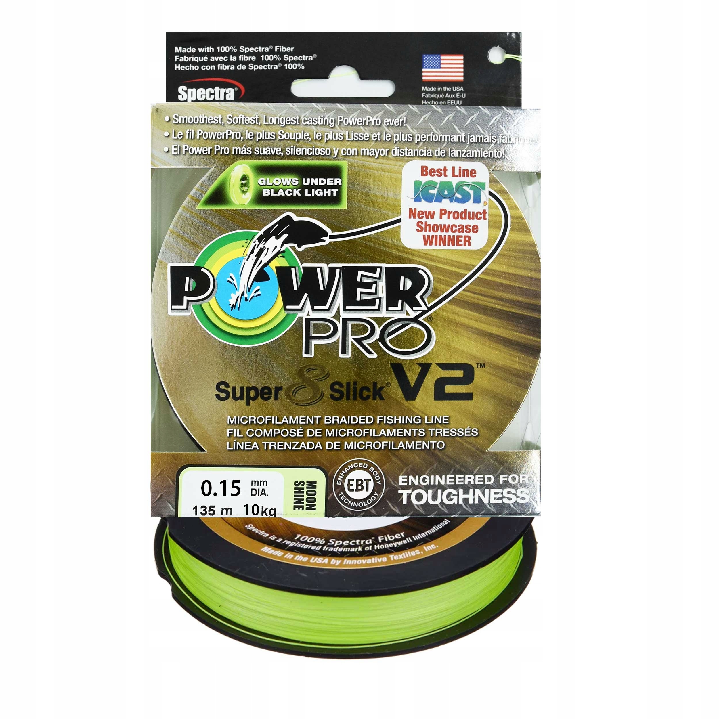 Plecionka Power Pro 8 Slick Moon Shine 0.15mm 135m 10kg śliska 1szt.