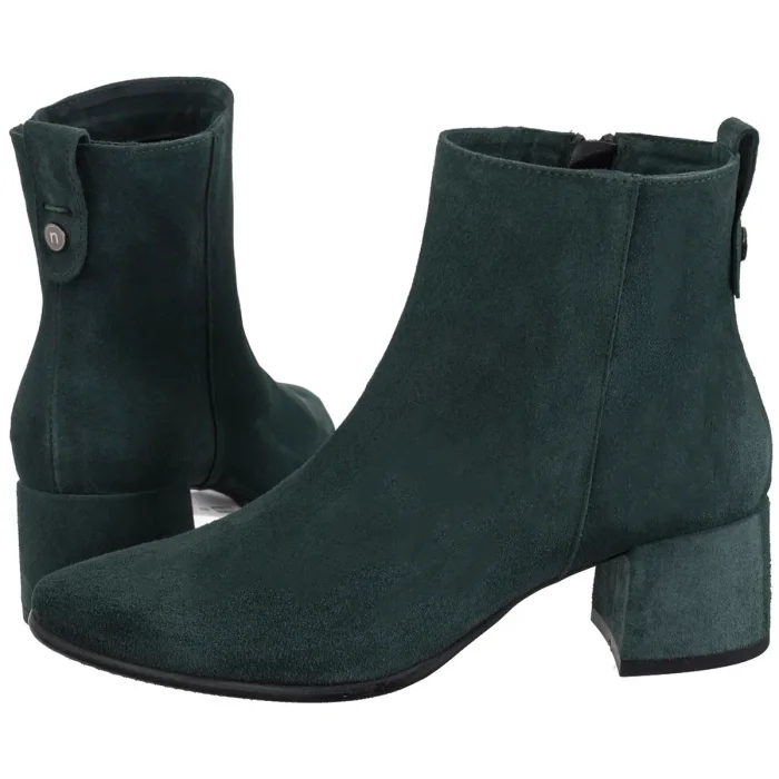 Dámské boty Obuv Kotníkové Boty na Sloupku Nessi Zelená Velurová 20780BO
