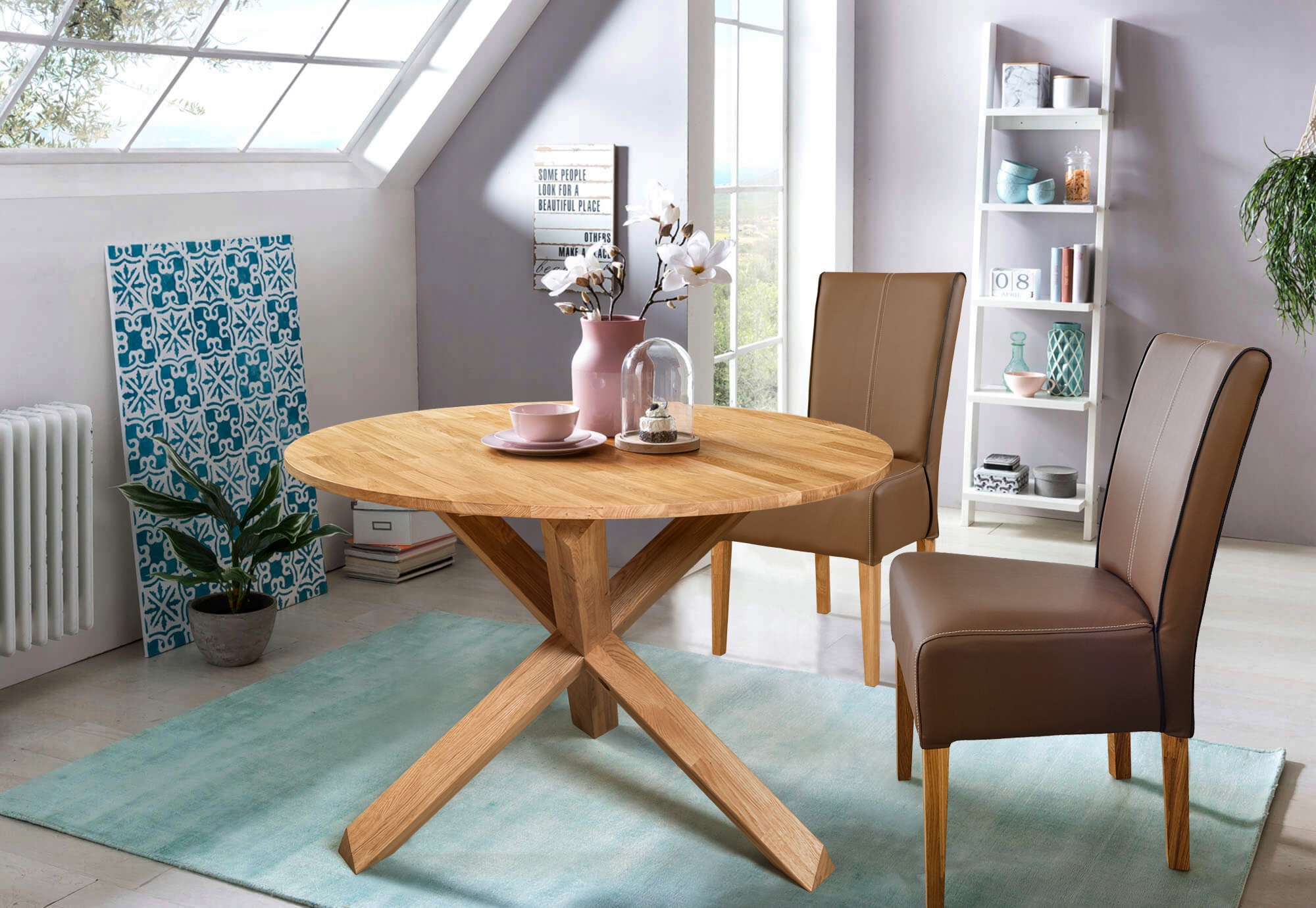 STÓŁ DĘBOWY OKRĄGŁY ŚREDNICA 120 cm, LITY DĄB! Średnica 120 cm