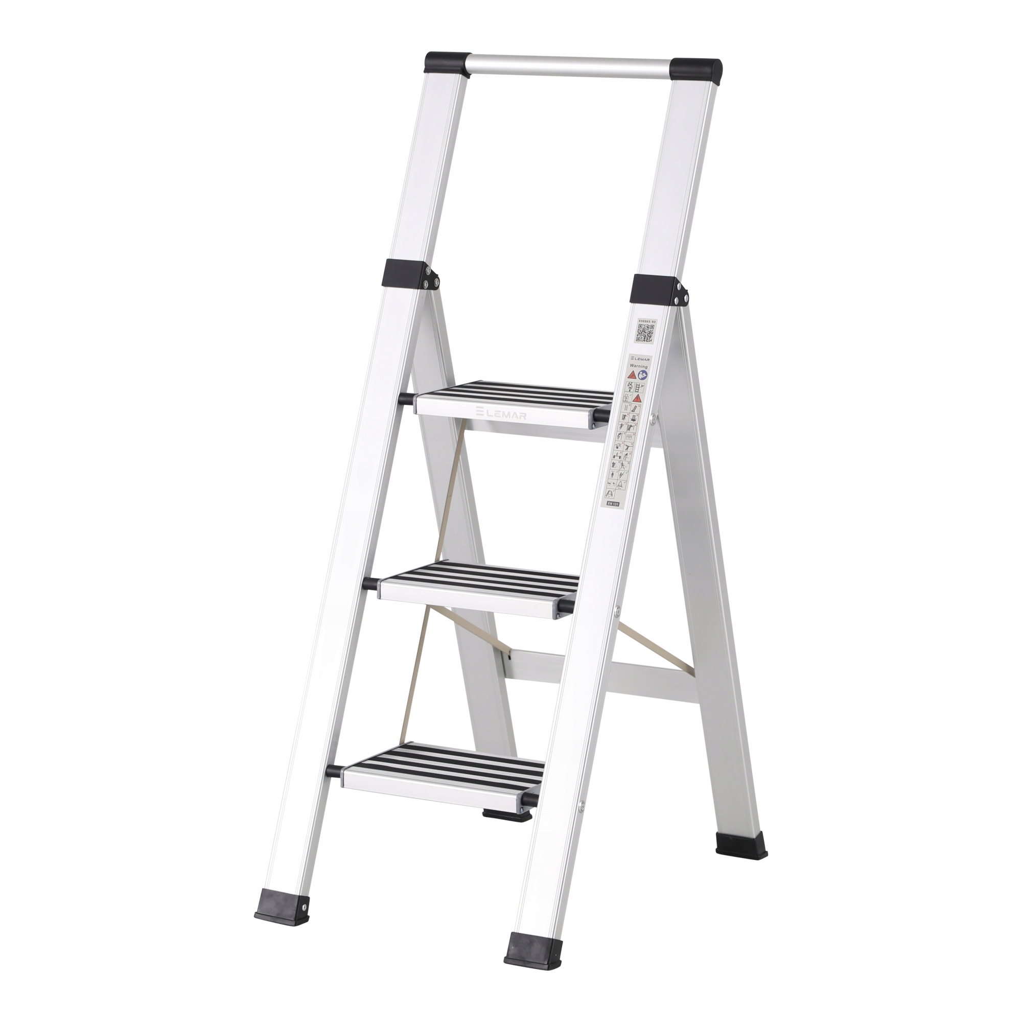Žebřík 3-stupňový hliníkový skládací Slim Space Lemar 030203