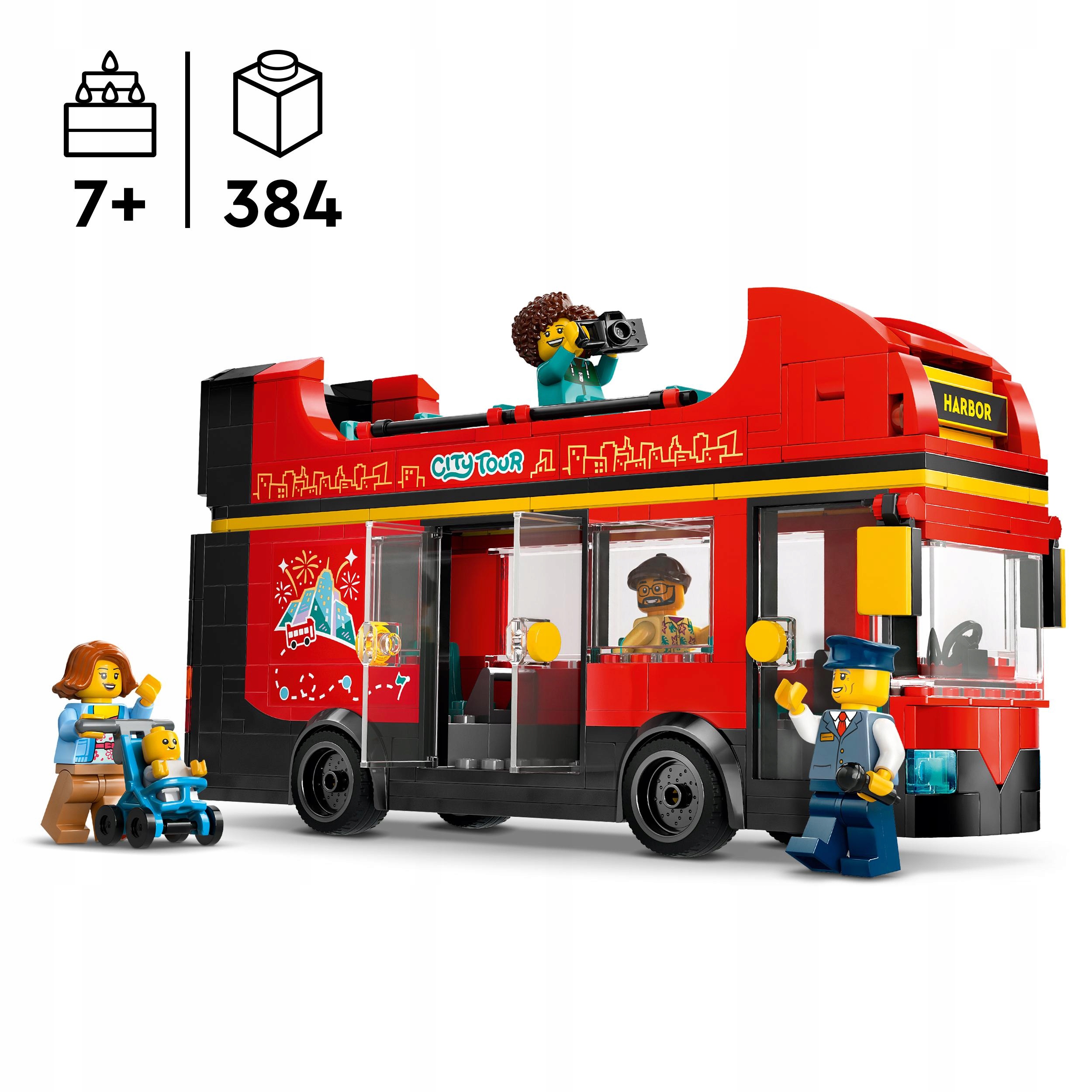 Lego City 60407 Sada kostek Červený Patrový výletní autobus