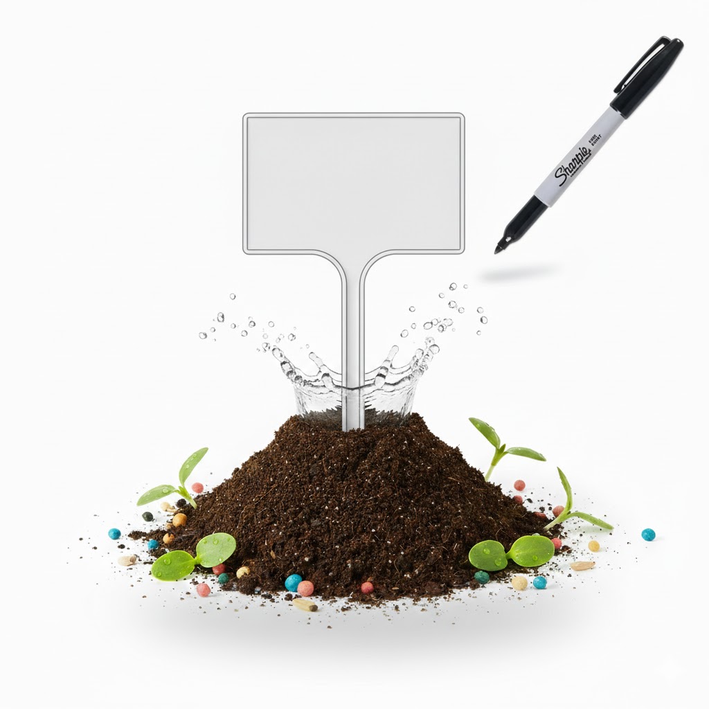 Tabliczki Etykiety do ROŚLIN 7x10,5cm KWIATÓW WARZYW do OPISU BIAŁA +marker