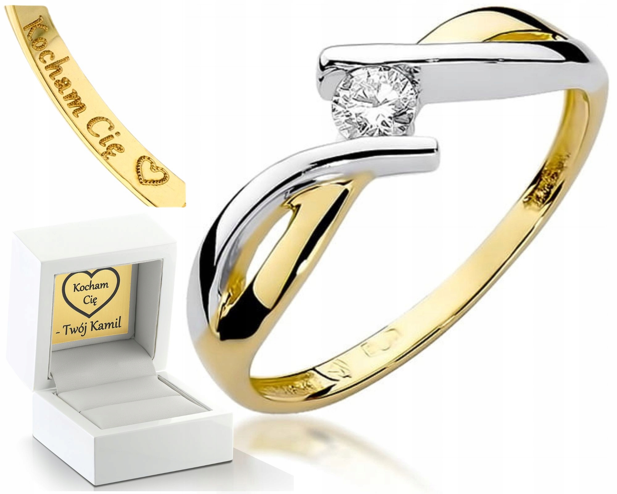 Zásnubní Zlatý Prstýnek S Briliantem Gravírování Bonus 585