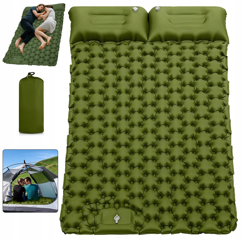 Nafukovací 2-MÍSTNÁ Podložka S Pumpičkou Pro Kempování, Rybaření A Výlety 200 CM