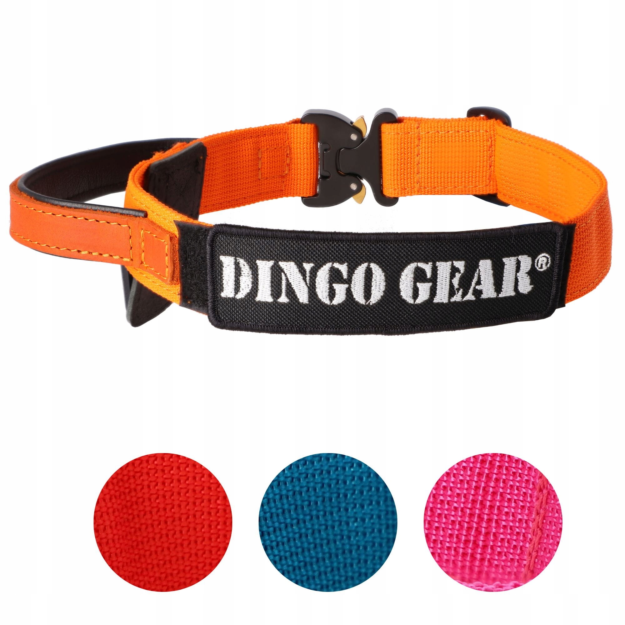 Levně Dingo Gear Obojek Cobra páska s rukojetí 50 cm oranžová
