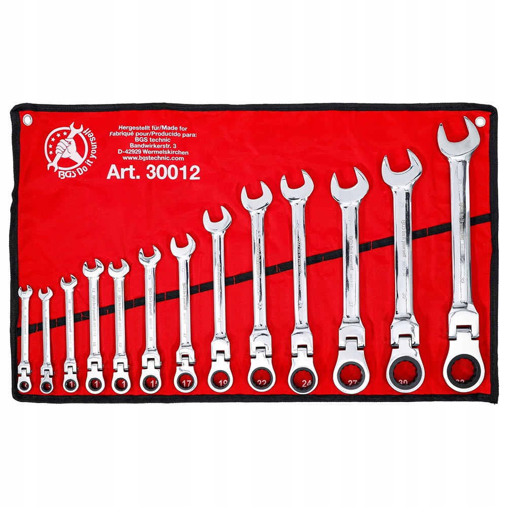 Sada 13 očkoplochých klíčů s ráčnou 8-32 mm, Bgs Diy 30012