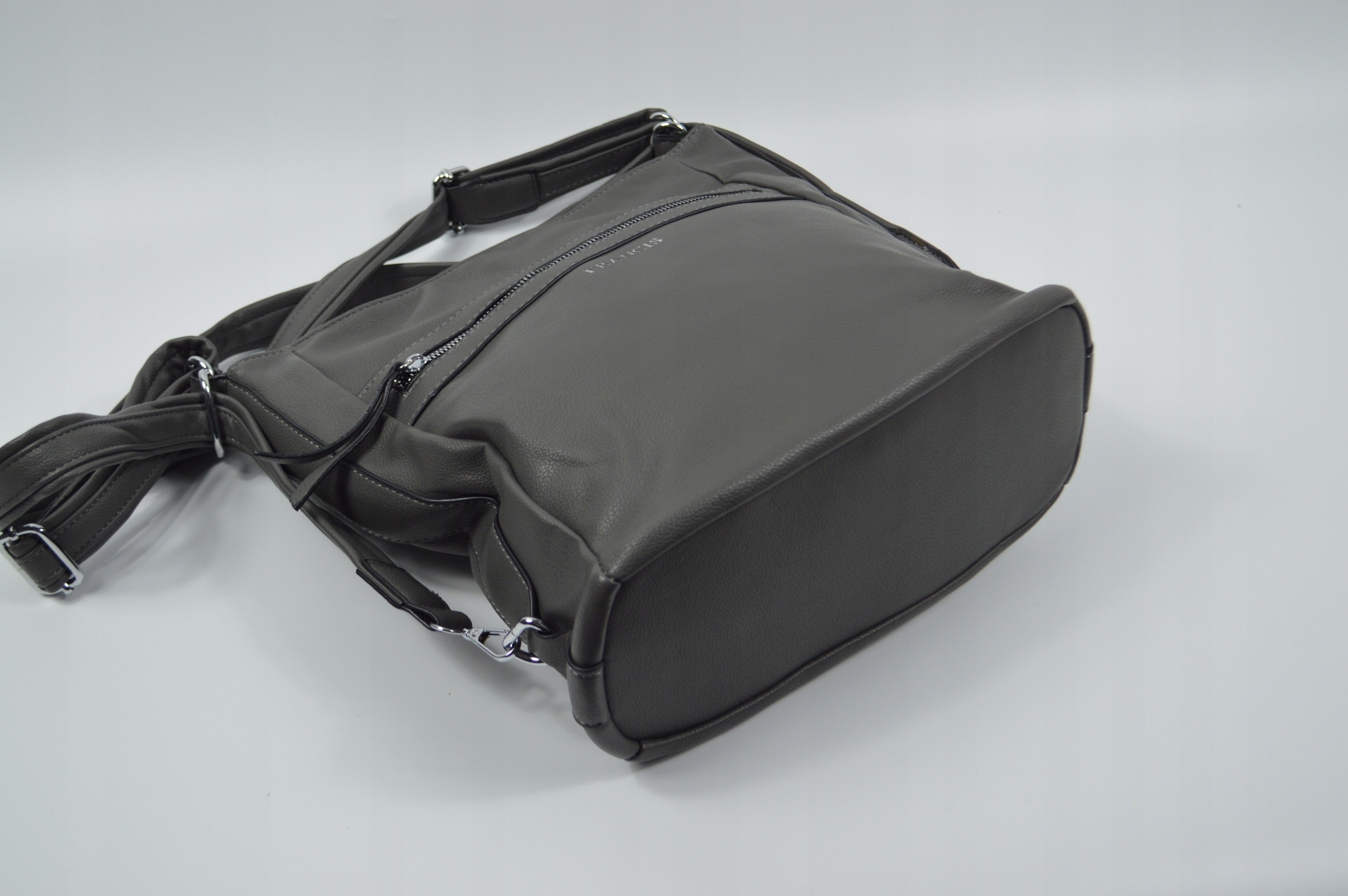 DUŻA POJEMNA TOREBKA DAMSKA LISTONOSZKA WOREK TORBO-PLECAK Kolor szary