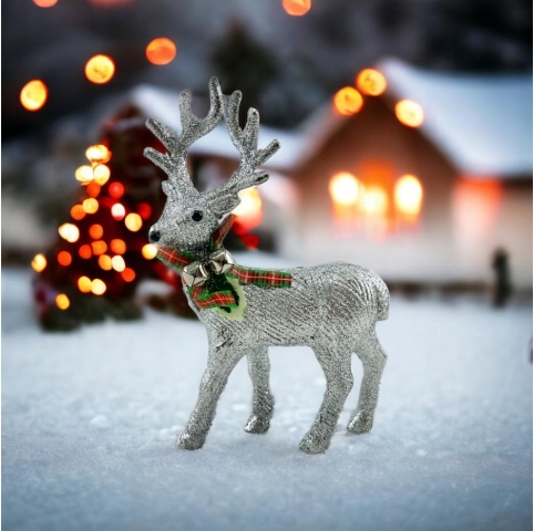 OZDOBA ŚWIĄTECZNA RENIFER JELEŃ FIGURKA OZDOBA DEKORACJA STROIK BROKATOWA Kod producenta 7719684