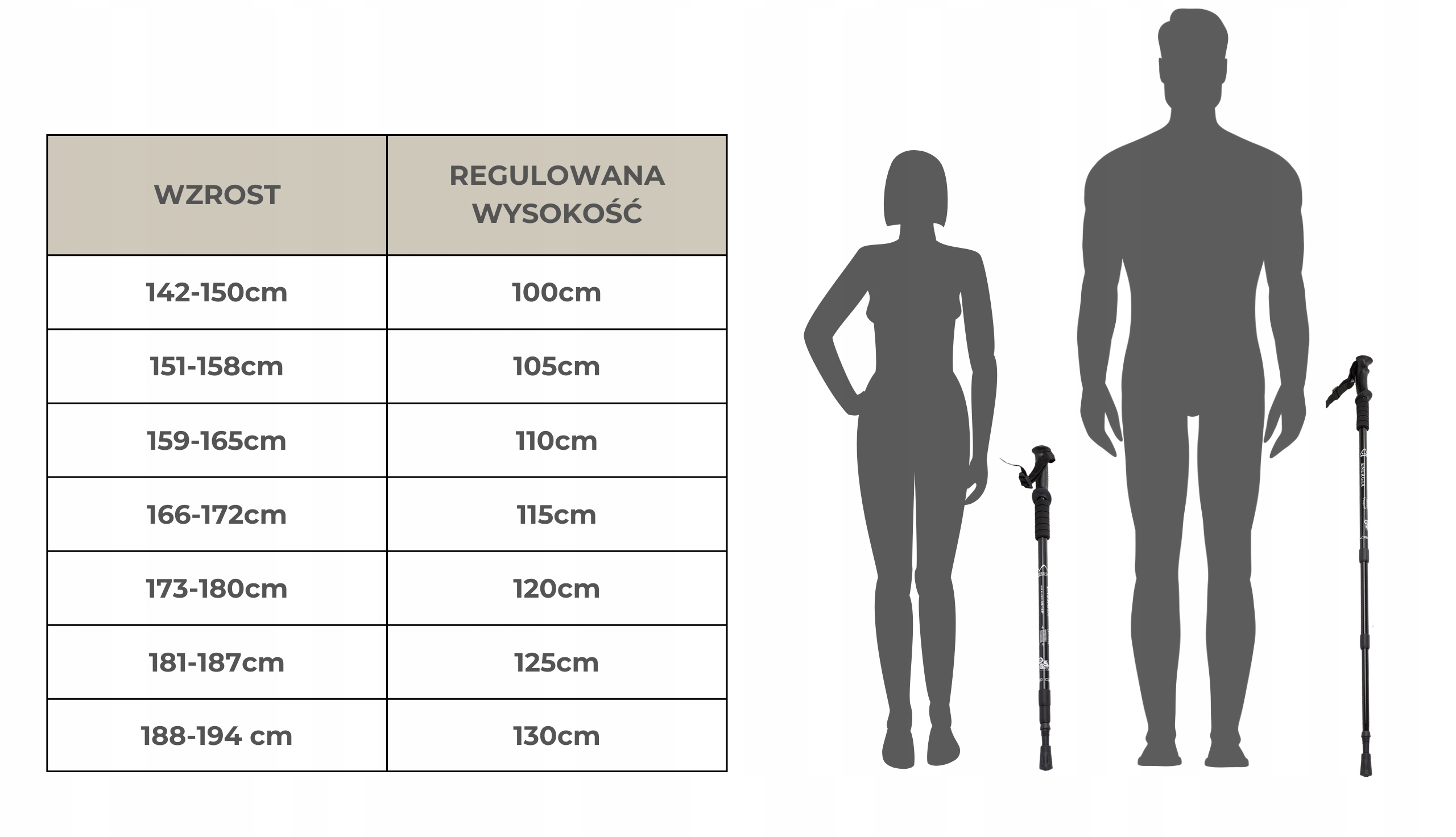 KIJKI NORDIC WALKING SKŁADANE REGULOWANE DO CHODZENIA TREKKINGOWE CZARNE Długość regulowana 63-135 cm