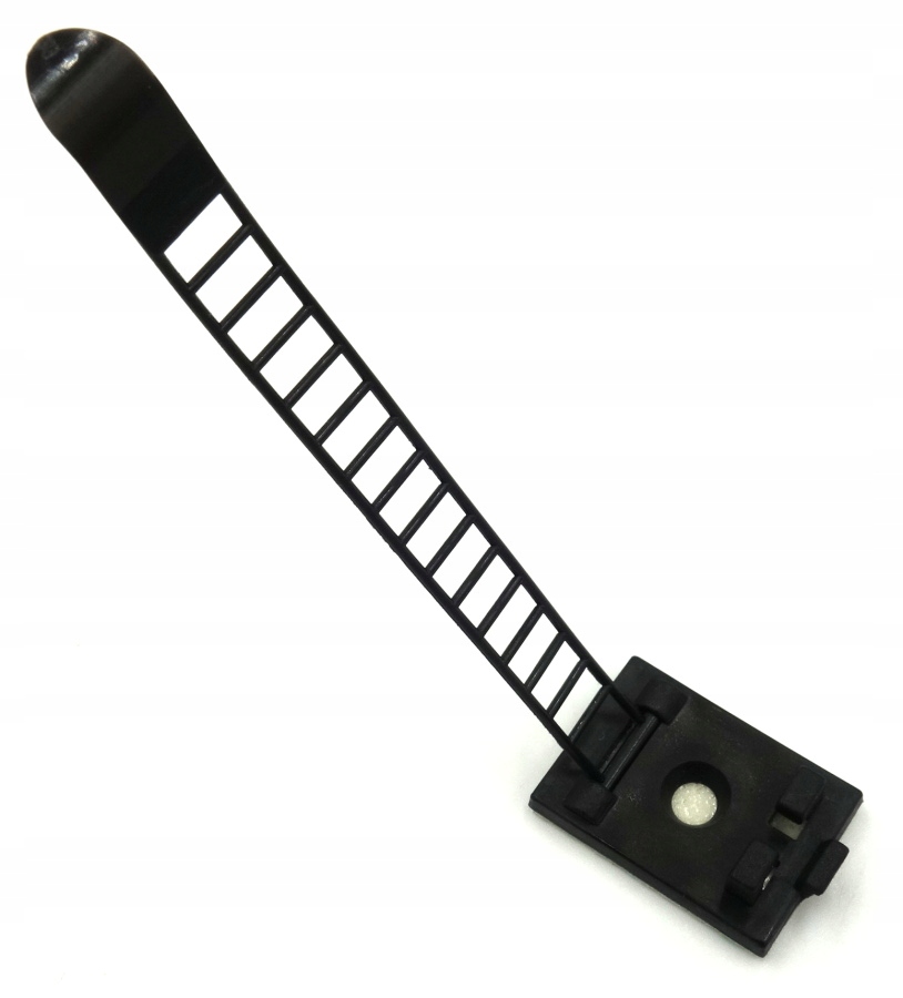 Uchwyt kabla regulowany 85mm czarny samoprzylepny