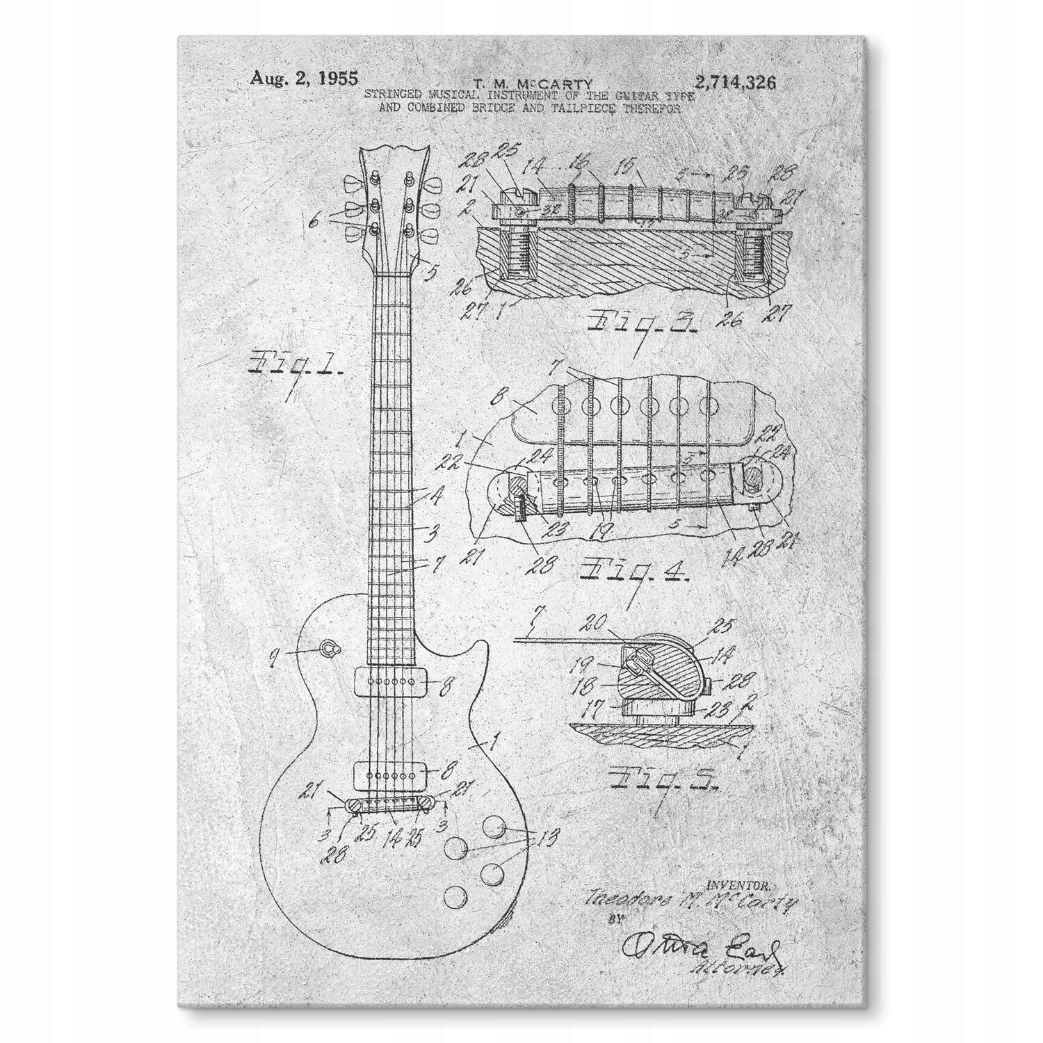 Kovový plakát Guitar Gibson Stone Szyld Plech 30 x 42 cm Dárek