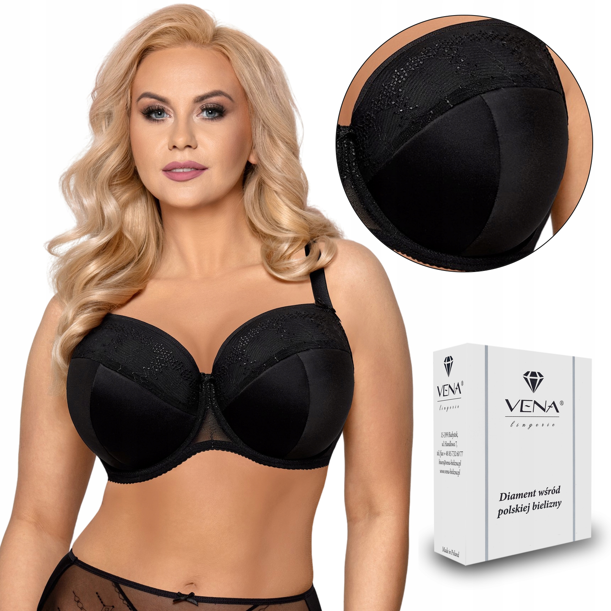 

biustonosz Full Cup Vena VB-430 czarny 90D
