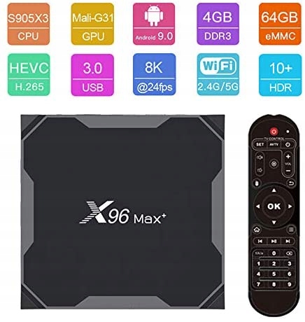 Odtwarzacz multimedialny X96 Smart TV Box Max 64 GB Model Smart TV Box Max