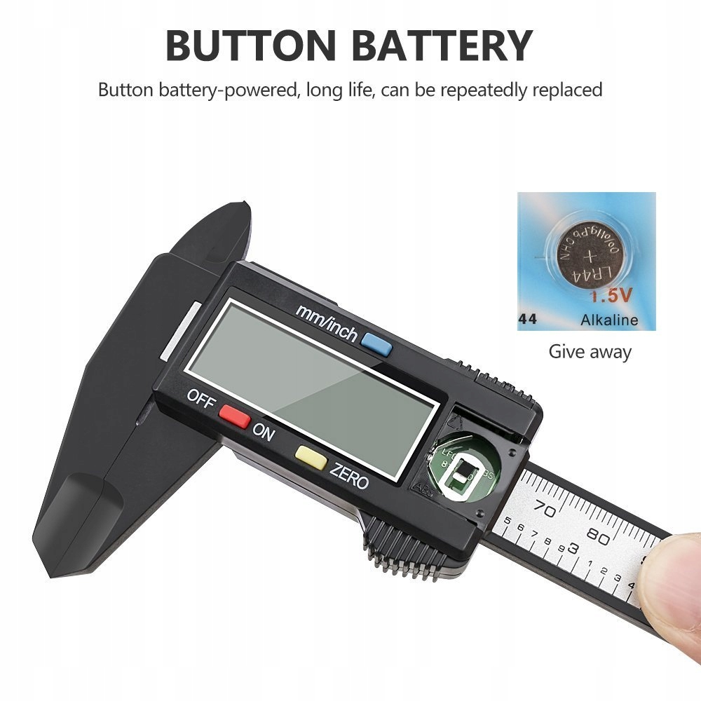 CHIZEA Cyfrowa Suwmiarka 150mm z Dużym Wyświetlaczem LCD Czarna — miniatura 5