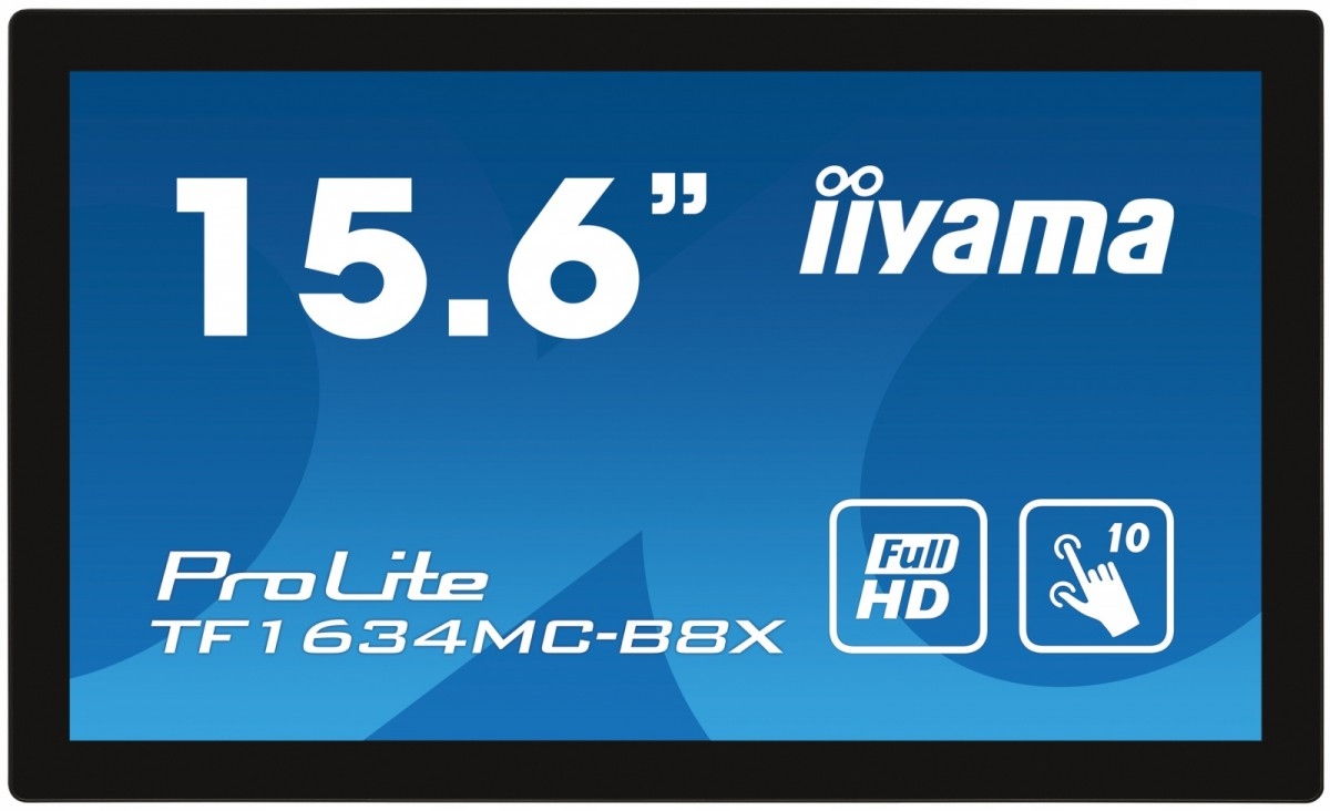 Iiyama Monitor 15.6 cala TF1634MC-B8X IPS,poj.10pkt.450cd IP65 7H Hdmi Dp